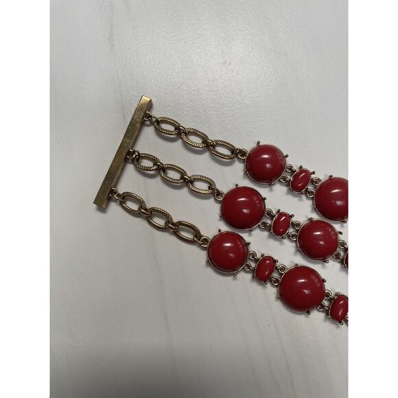 Banana Republic 3 chain wide bracelet perfect condition Orange with gold chain - Picture 13 of 16